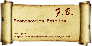 Francsovics Bettina névjegykártya